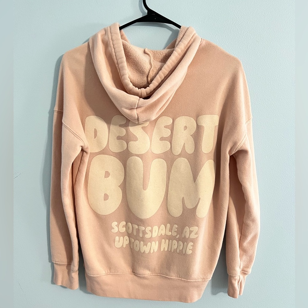 Uptown Hippie Desert Bum Peach Hoodie, XS